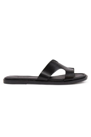 Pegia Genuine Leather Women's Slippers DG6055  - Black