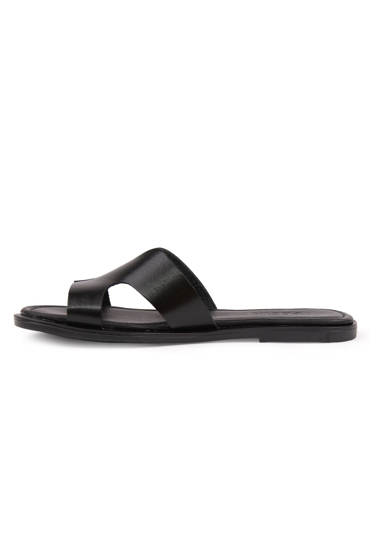 Pegia Genuine Leather Women's Slippers DG6055  - Black