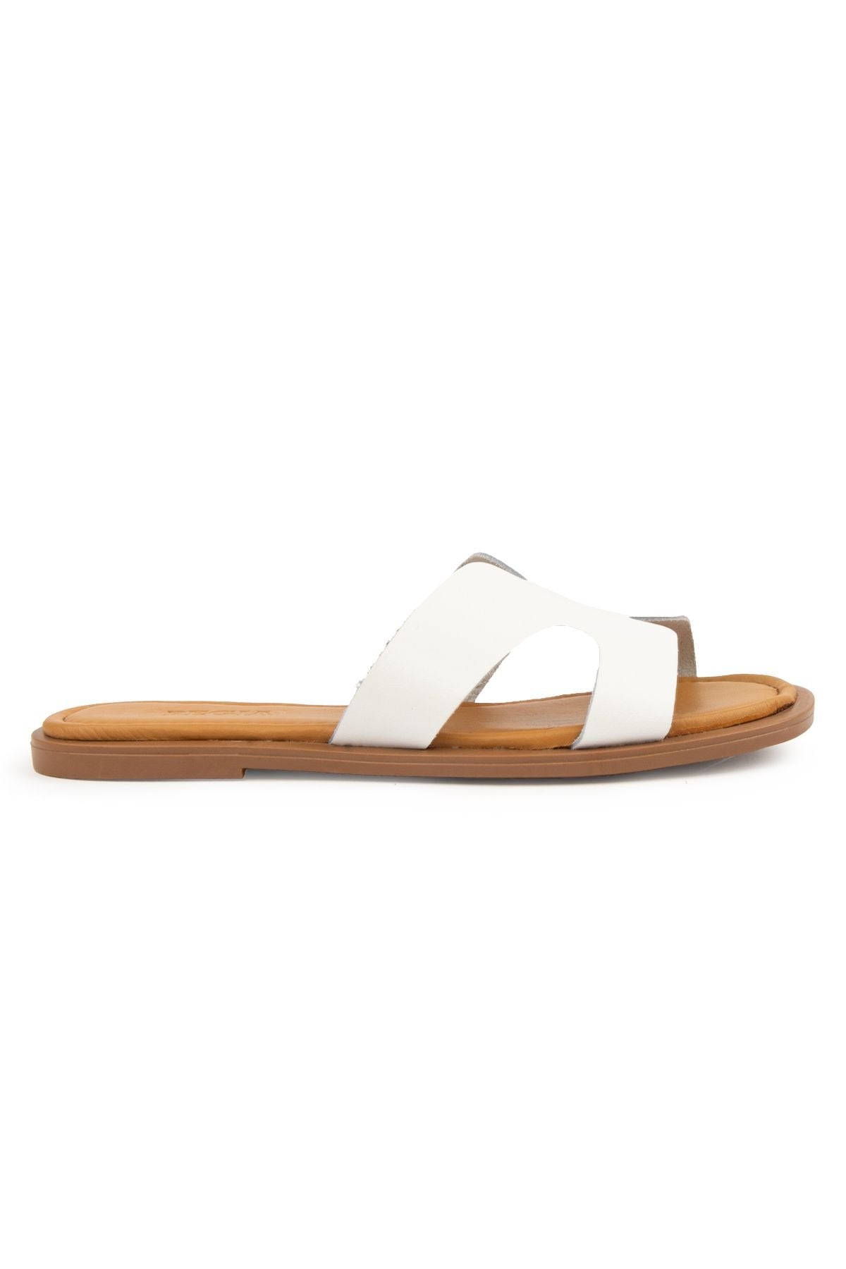 Pegia Genuine Leather Women's Slippers DG6055  - White
