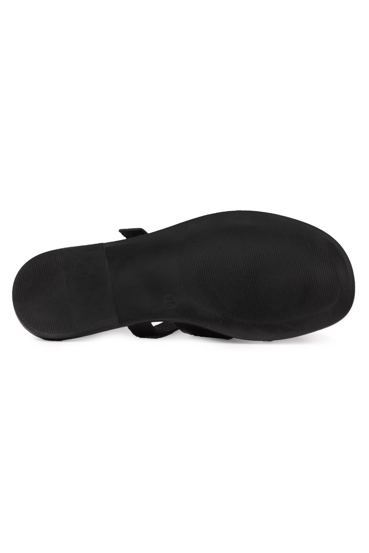 Pegia Genuine Leather Women's Slippers DG6056  - Black