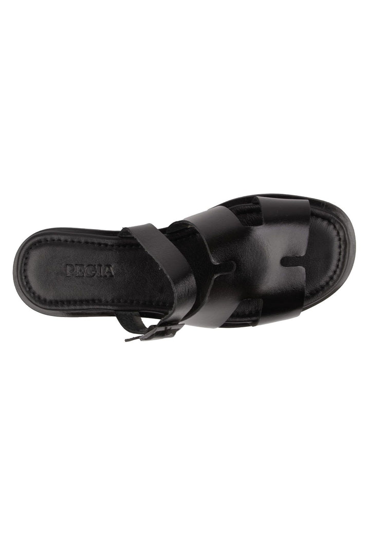 Pegia Genuine Leather Women's Slippers DG6056  - Black