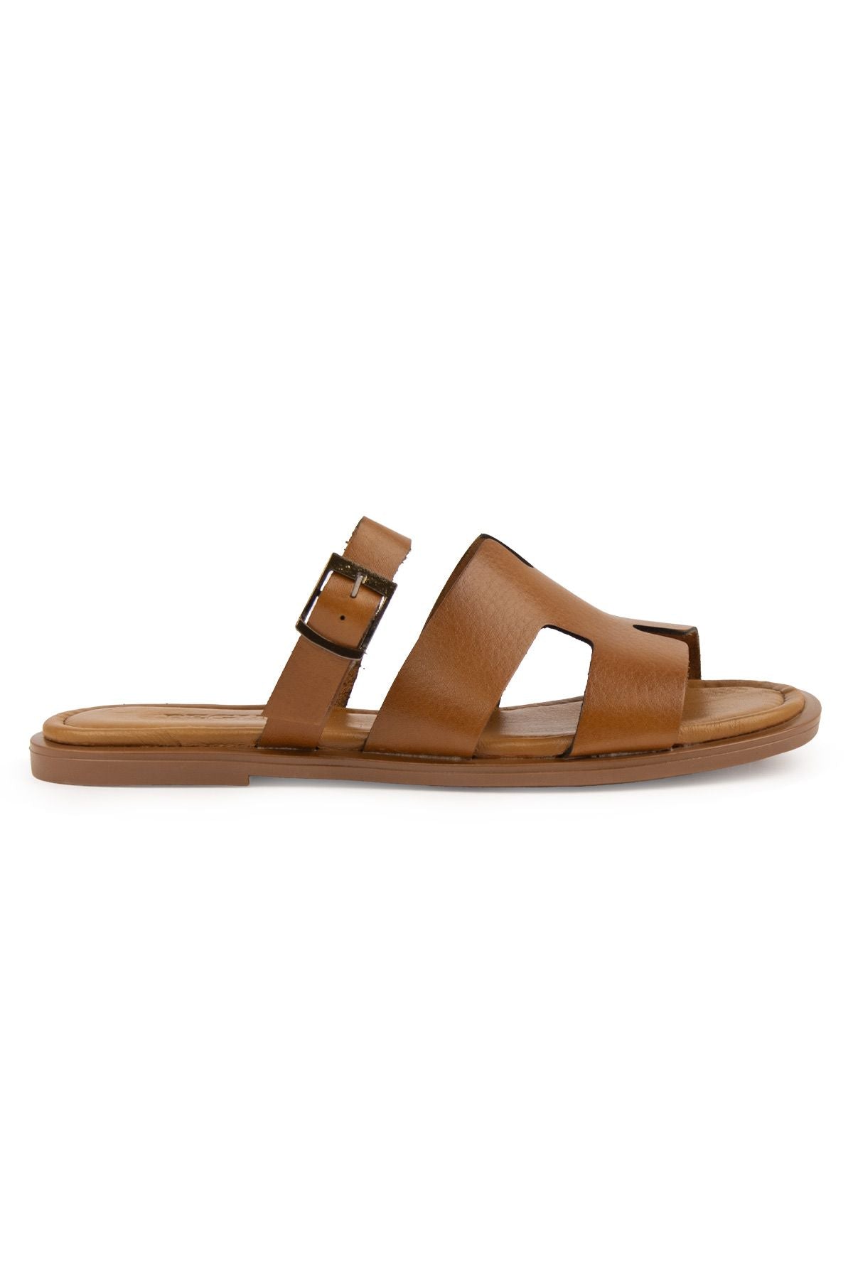 Pegia Genuine Leather Women's Slippers DG6056  - Chestnut