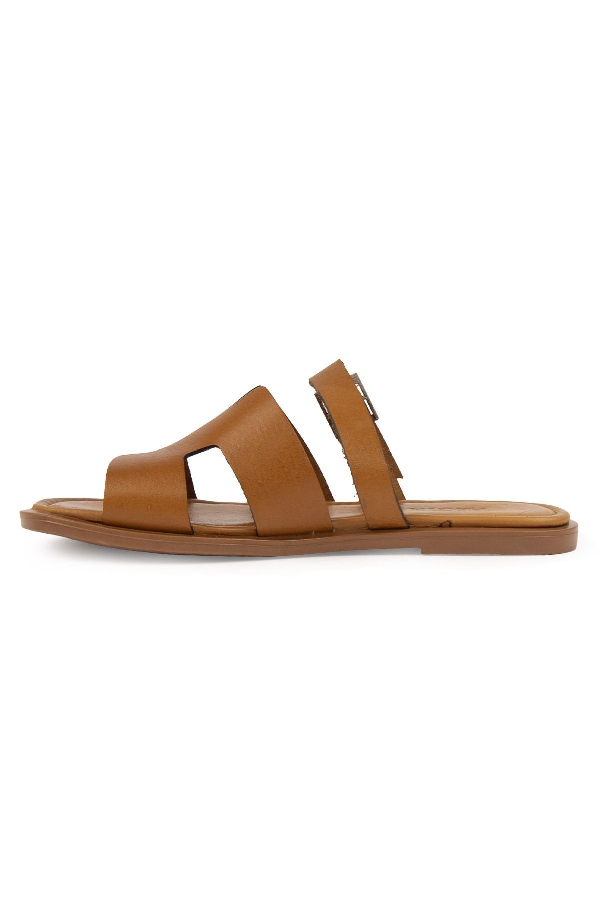 Pegia Genuine Leather Women's Slippers DG6056  - Chestnut