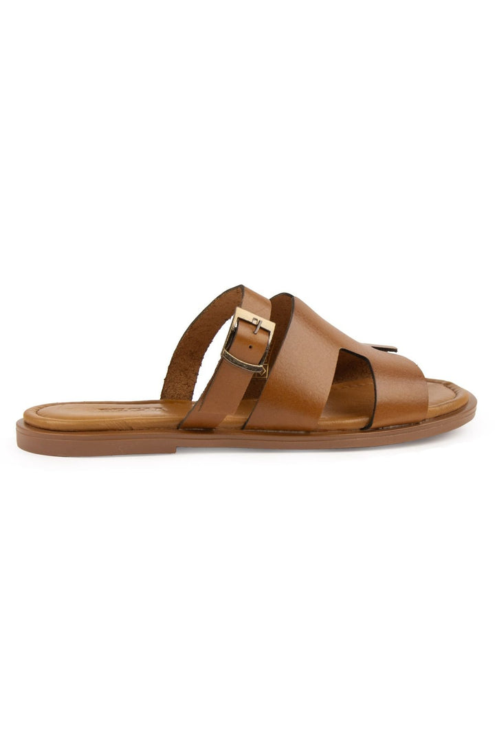 Pegia Genuine Leather Women's Slippers DG6056  - Chestnut