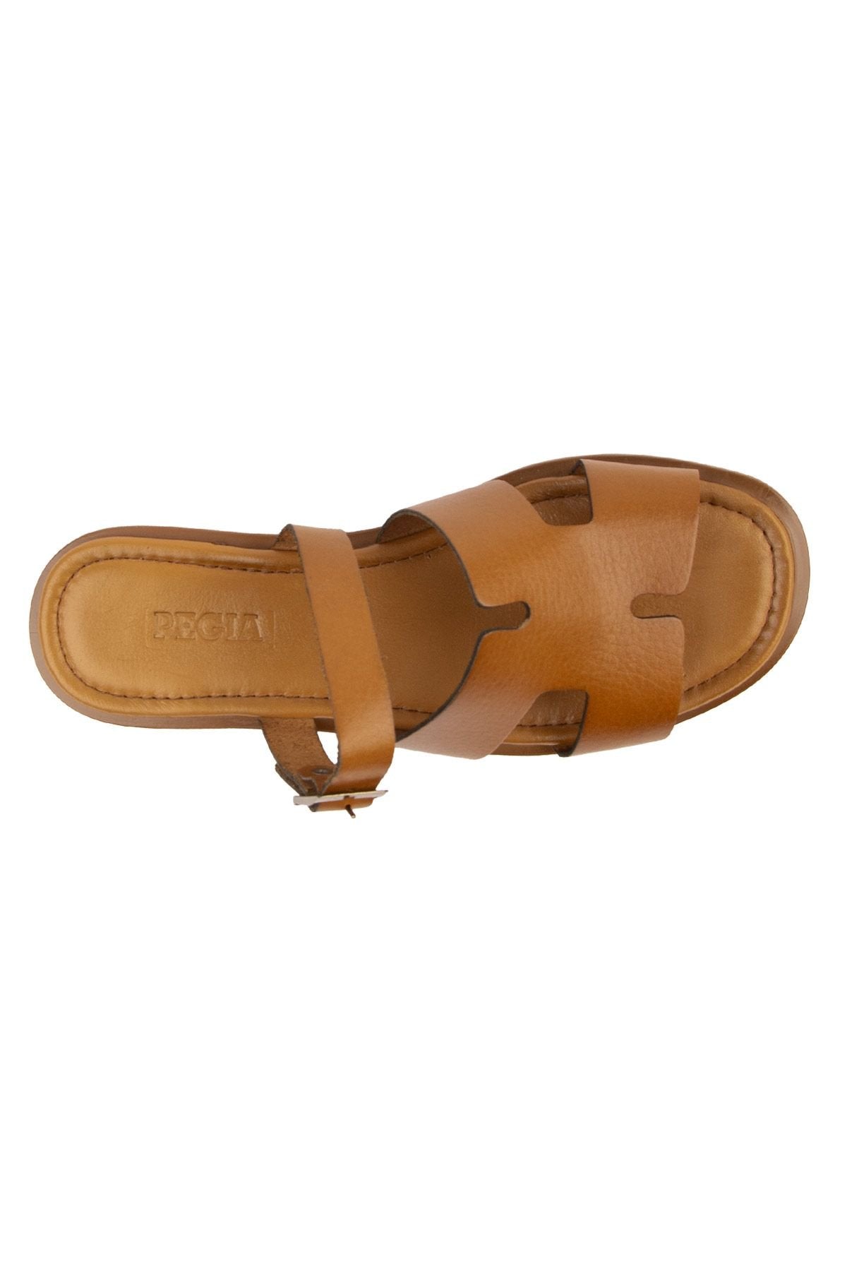 Pegia Genuine Leather Women's Slippers DG6056  - Chestnut