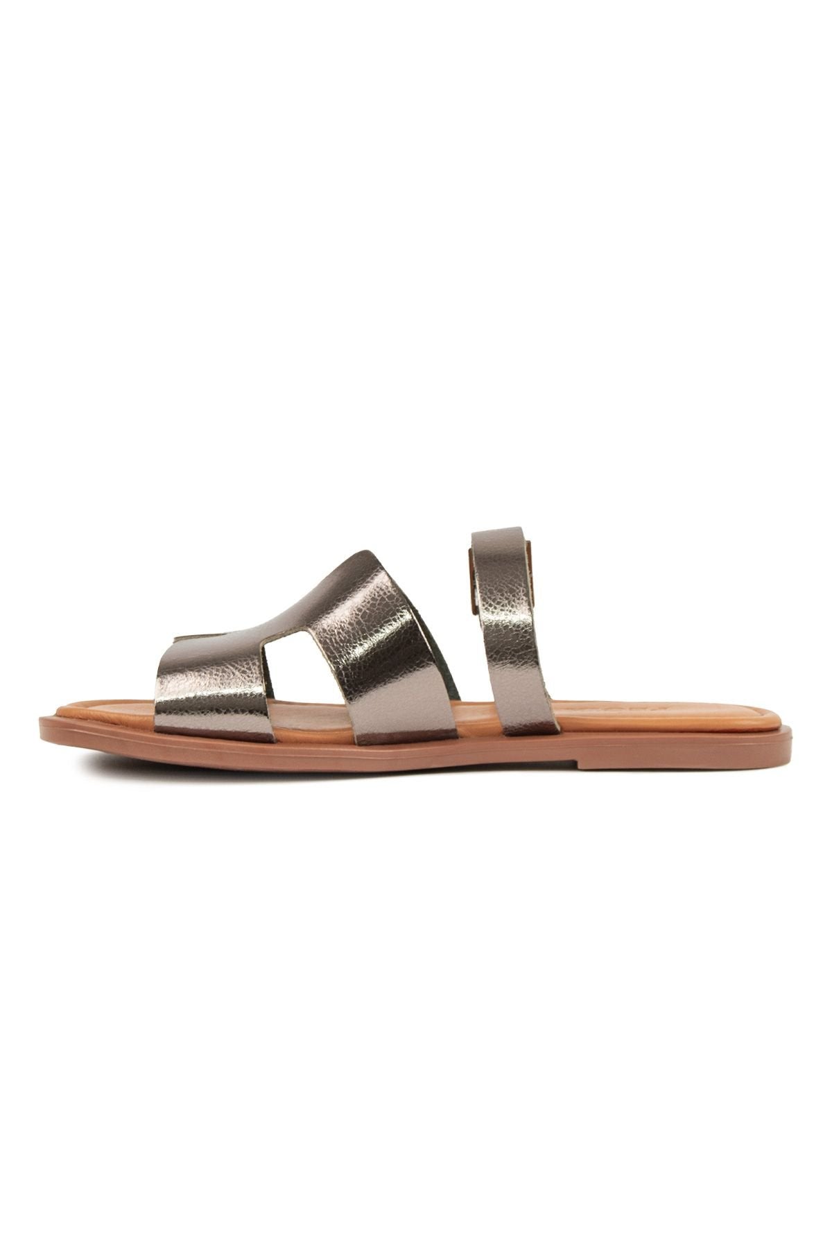 Pegia Genuine Leather Women's Slippers DG6056  - Platinum