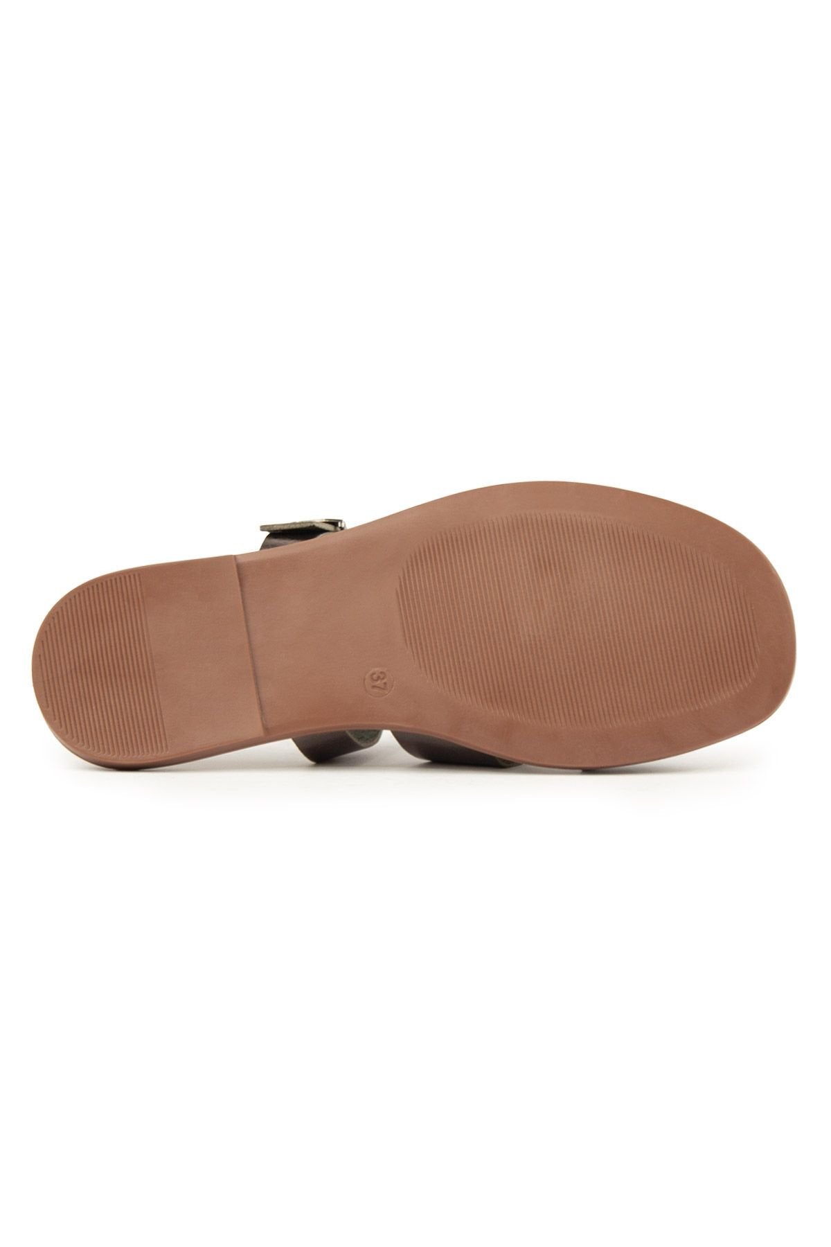 Pegia Genuine Leather Women's Slippers DG6056  - Platinum