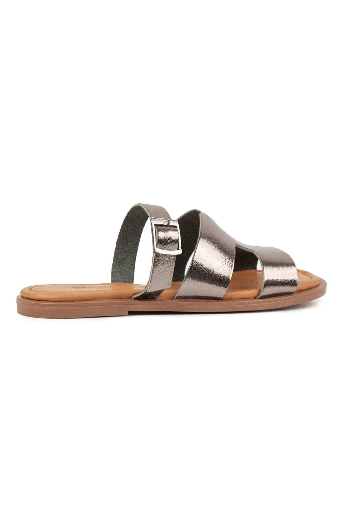 Pegia Genuine Leather Women's Slippers DG6056  - Platinum