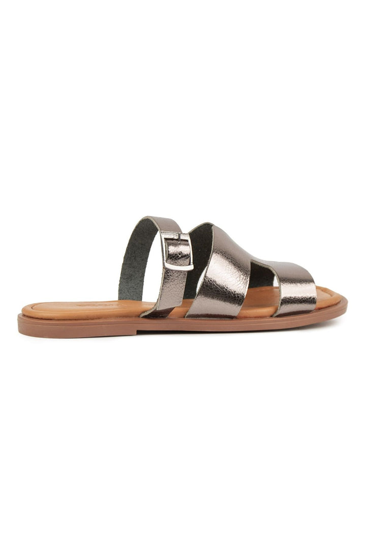 Pegia Genuine Leather Women's Slippers DG6056  - Platinum