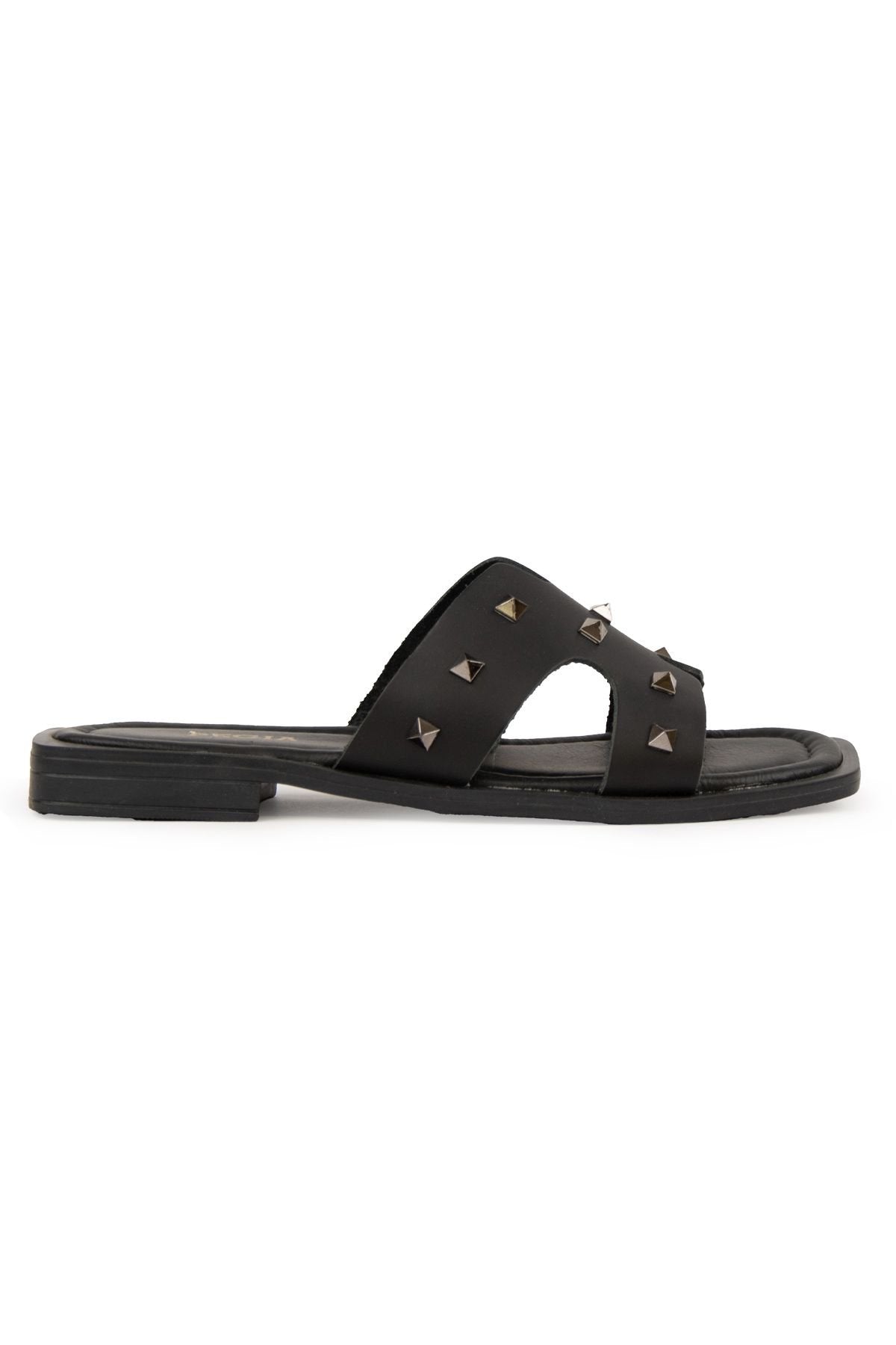 Pegia Leather Women's Slippers DG6057  - Black