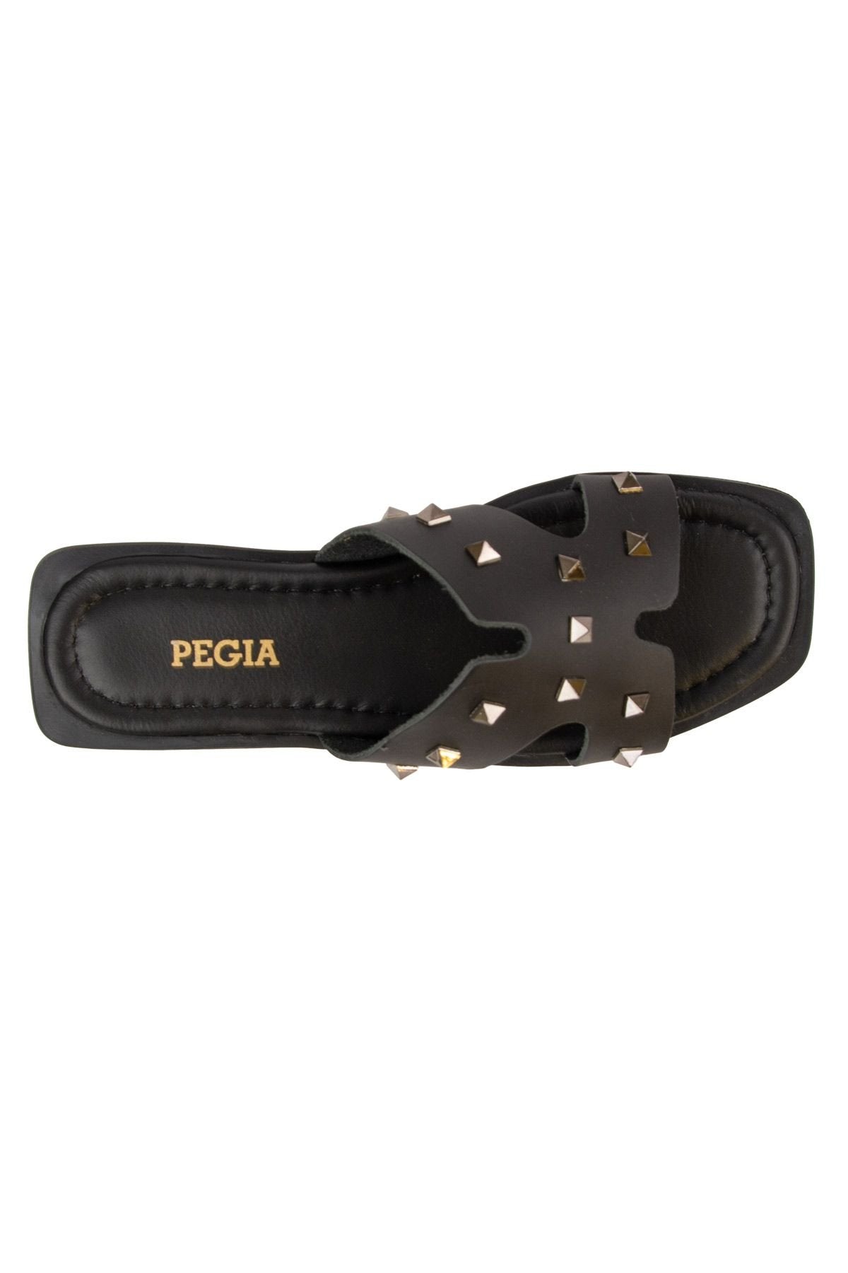 Pegia Leather Women's Slippers DG6057  - Black