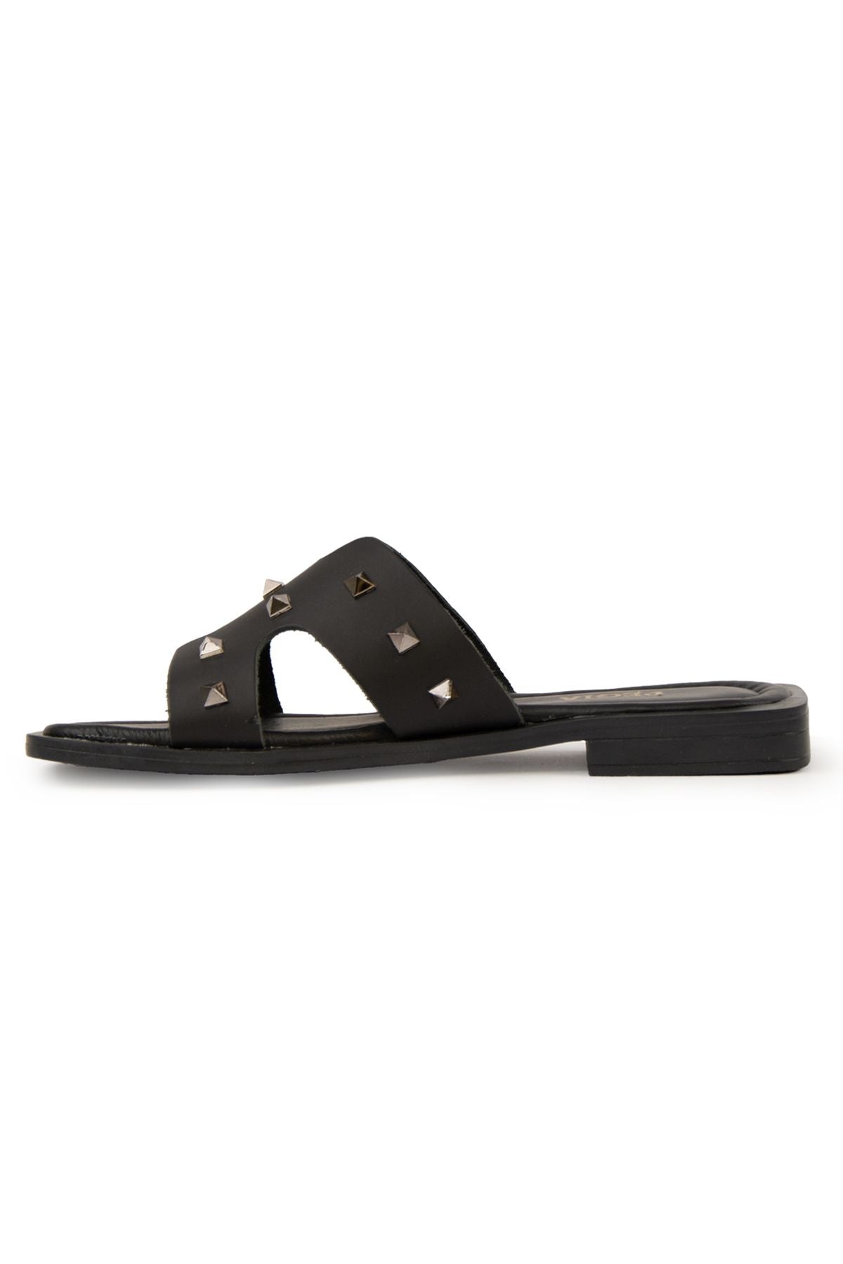 Pegia Leather Women's Slippers DG6057  - Black