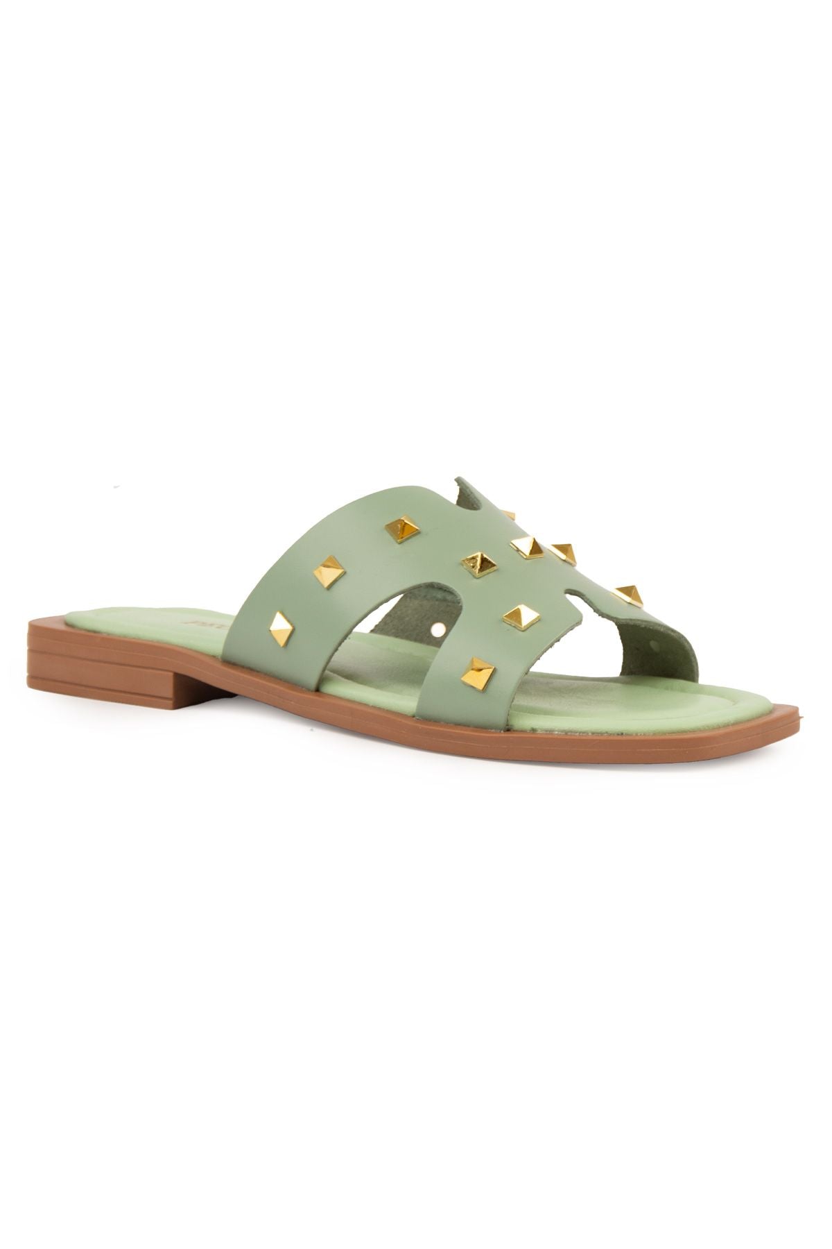 Pegia Leather Women's Slippers DG6057  - Emerald