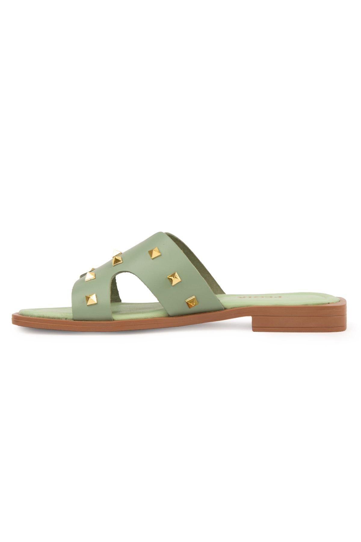 Pegia Leather Women's Slippers DG6057  - Emerald