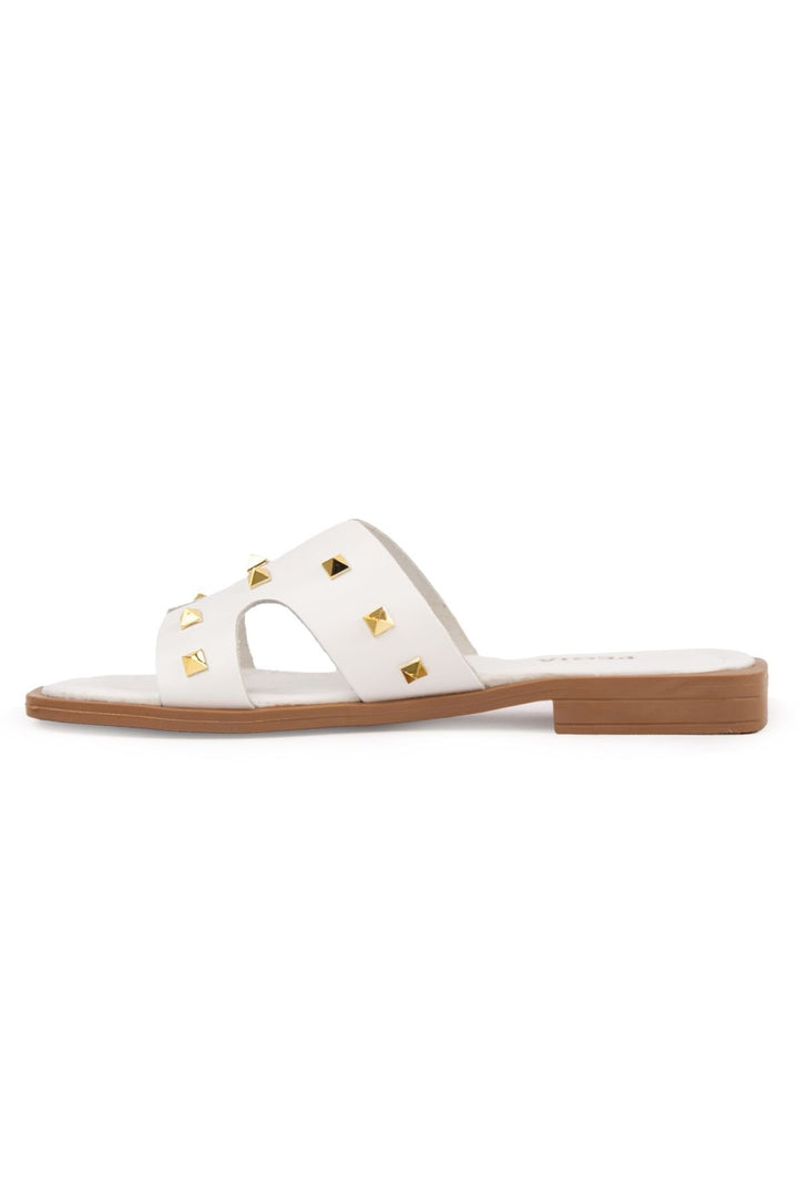 Pegia Leather Women's Slippers DG6057  - White