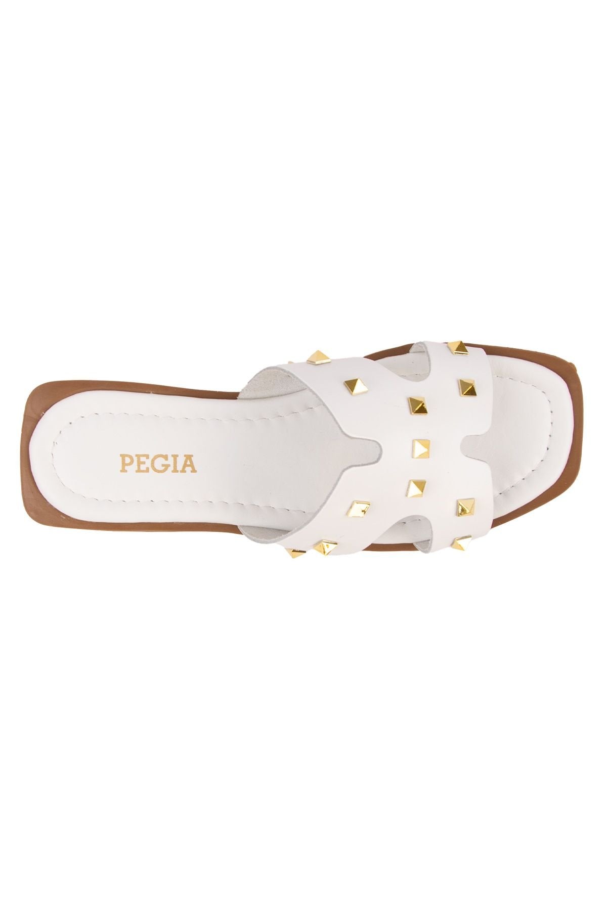 Pegia Leather Women's Slippers DG6057  - White