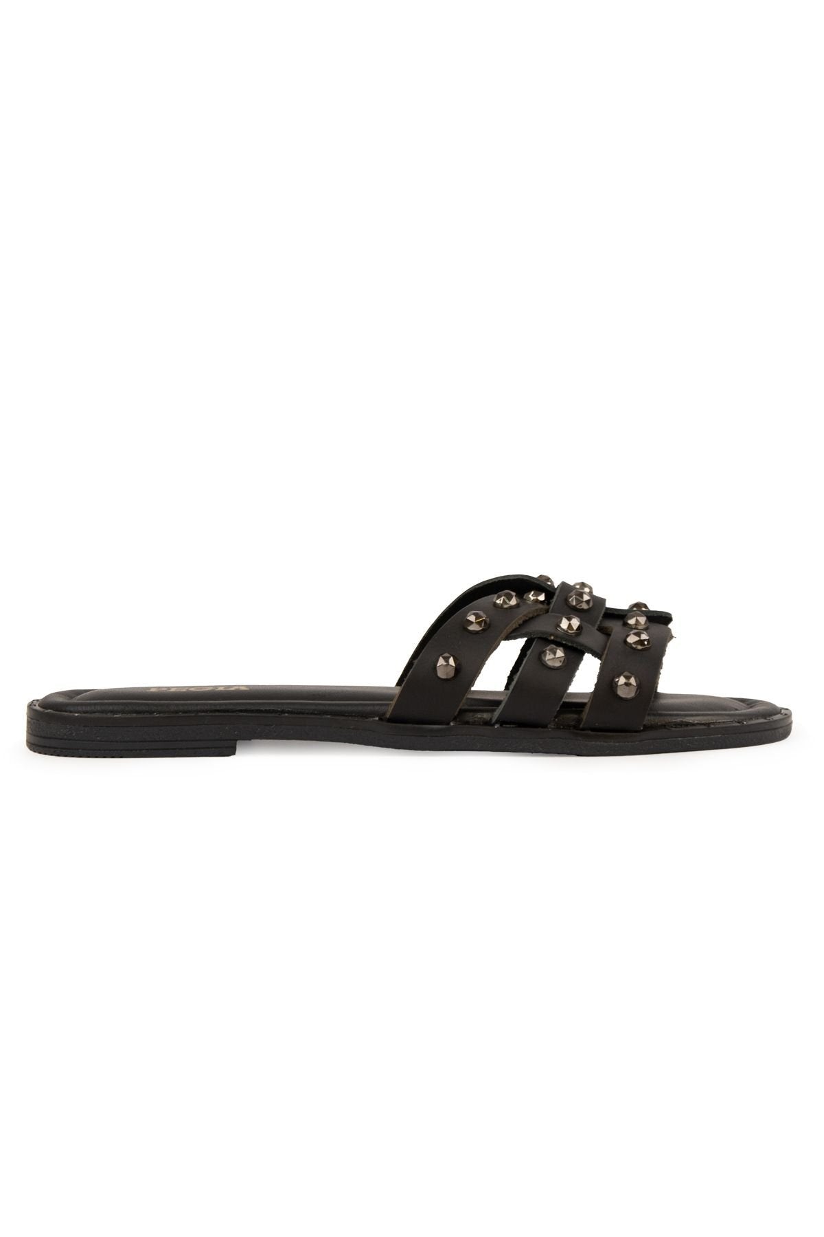 Pegia Leather Women's Slippers DG6058  - Black