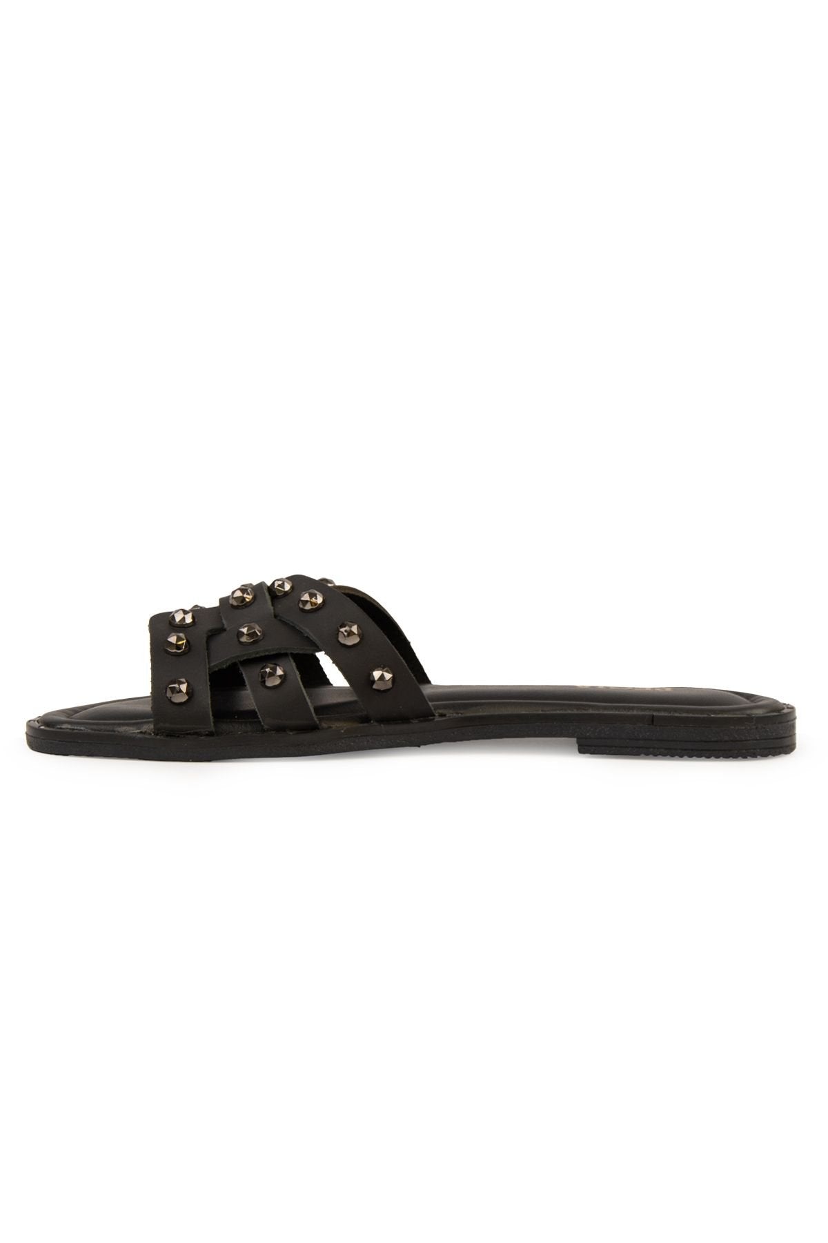 Pegia Leather Women's Slippers DG6058  - Black