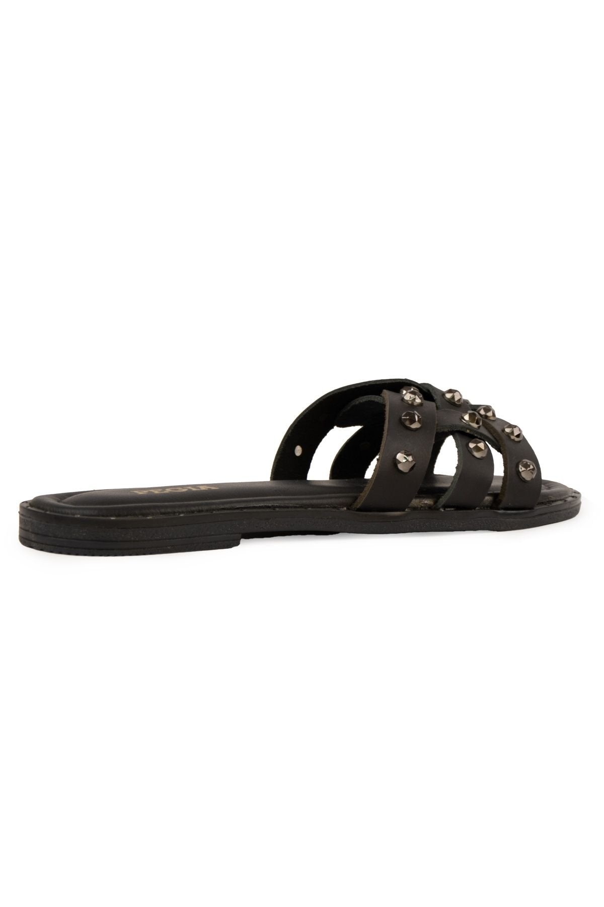 Pegia Leather Women's Slippers DG6058  - Black