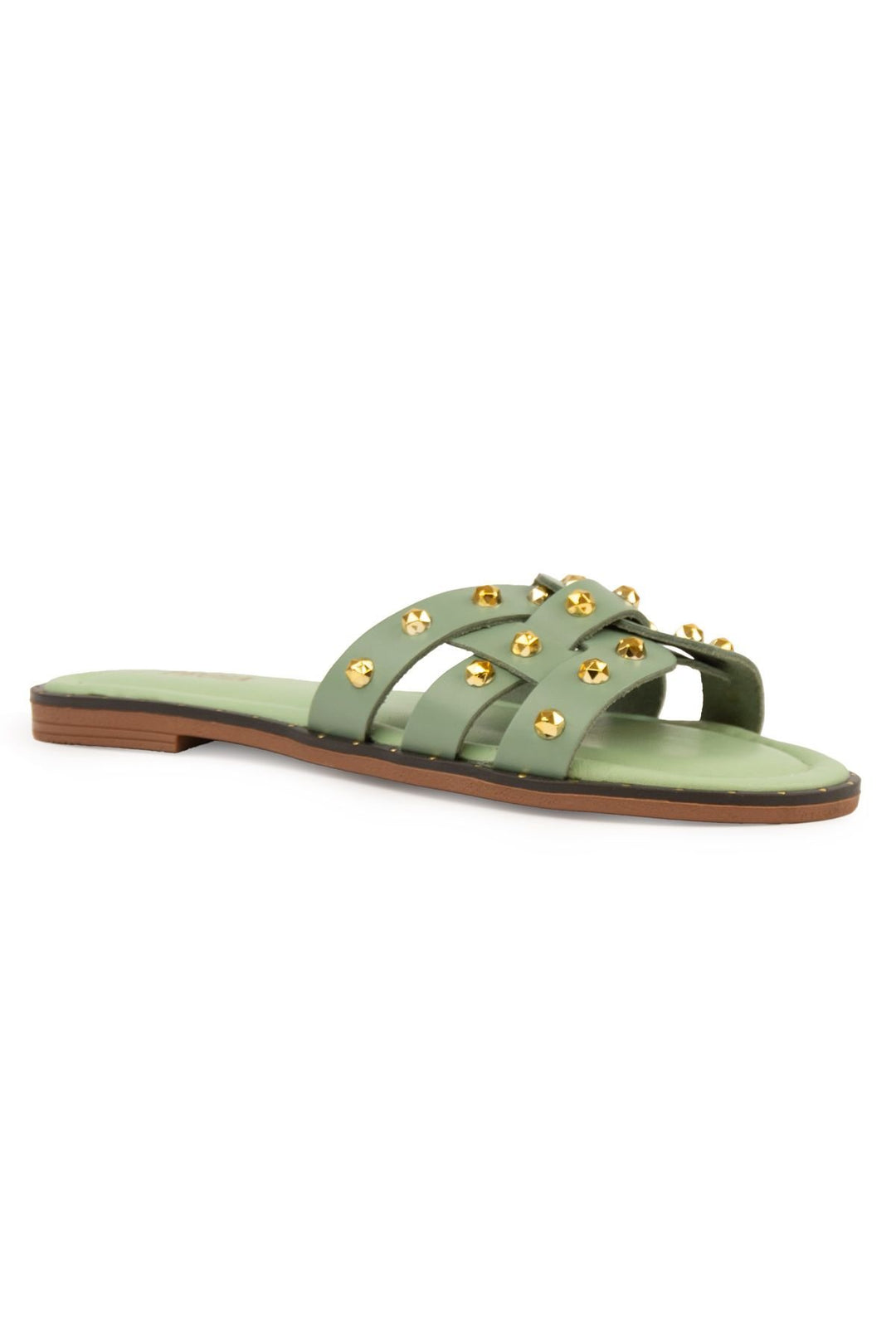 Pegia Leather Women's Slippers DG6058  - Emerald