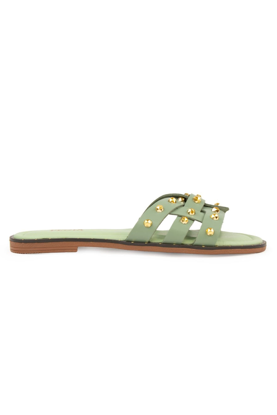 Pegia Leather Women's Slippers DG6058  - Emerald