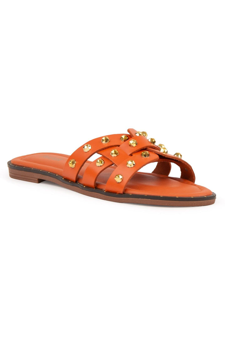 Pegia Leather Women's Slippers DG6058  - Orange