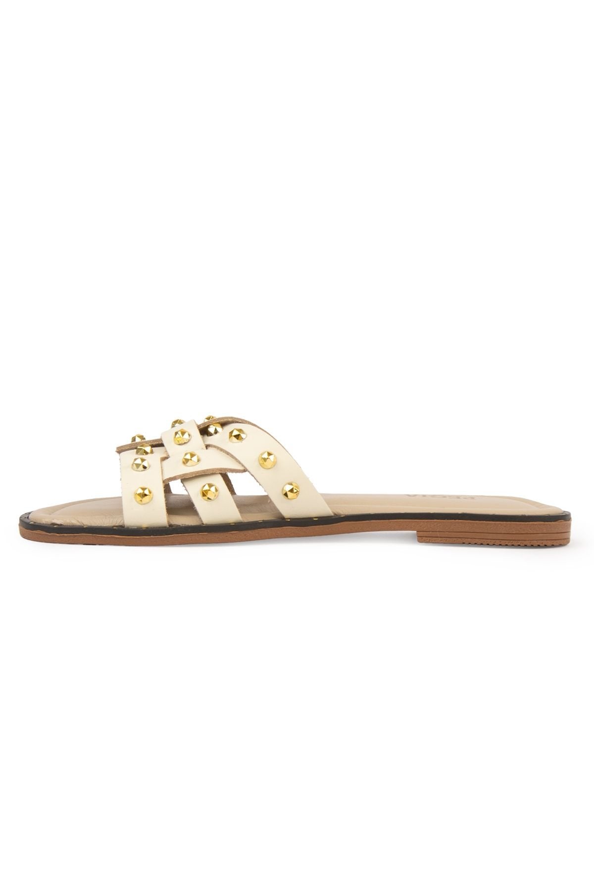 Pegia Leather Women's Slippers DG6058  - Beige