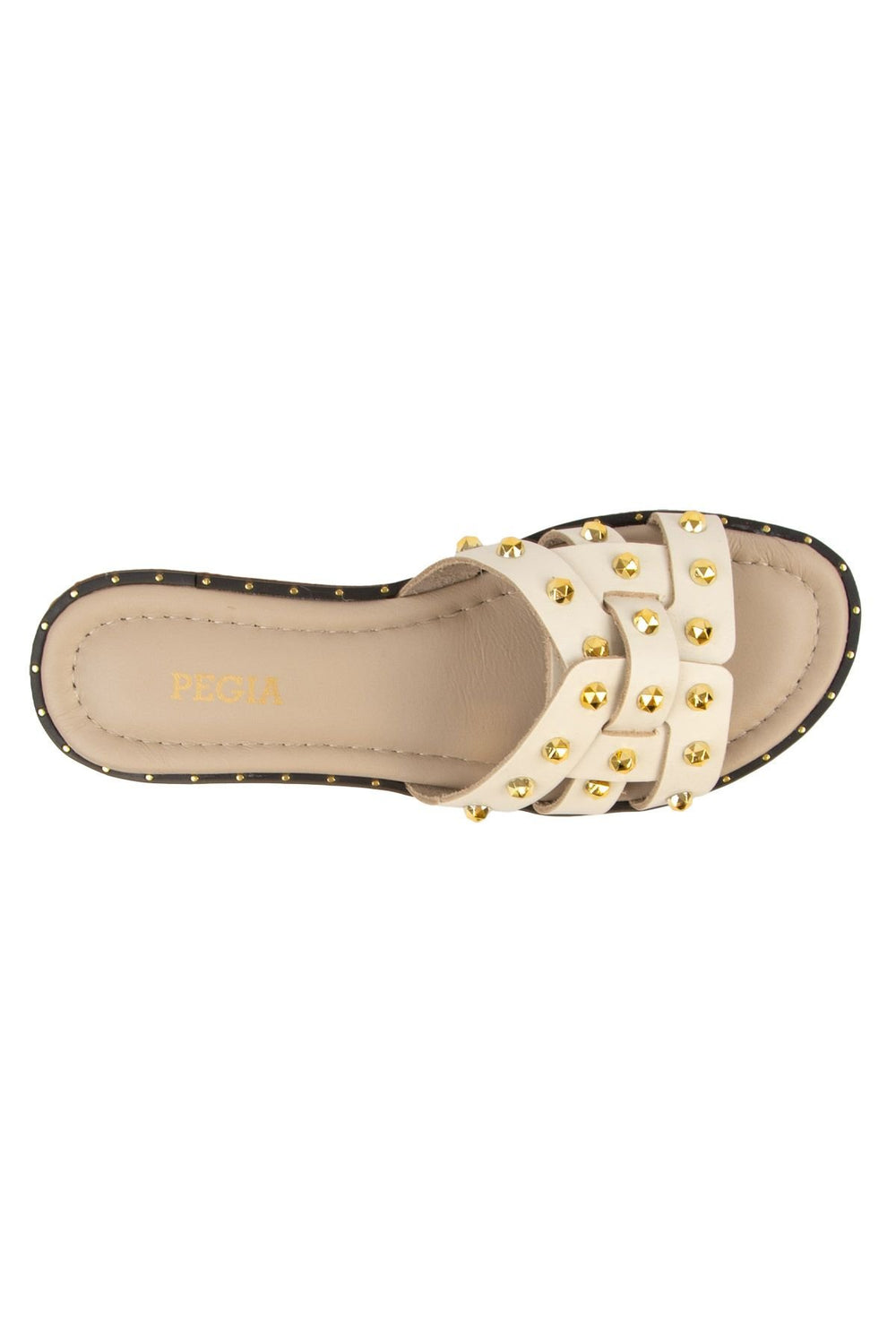 Pegia Leather Women's Slippers DG6058  - Beige