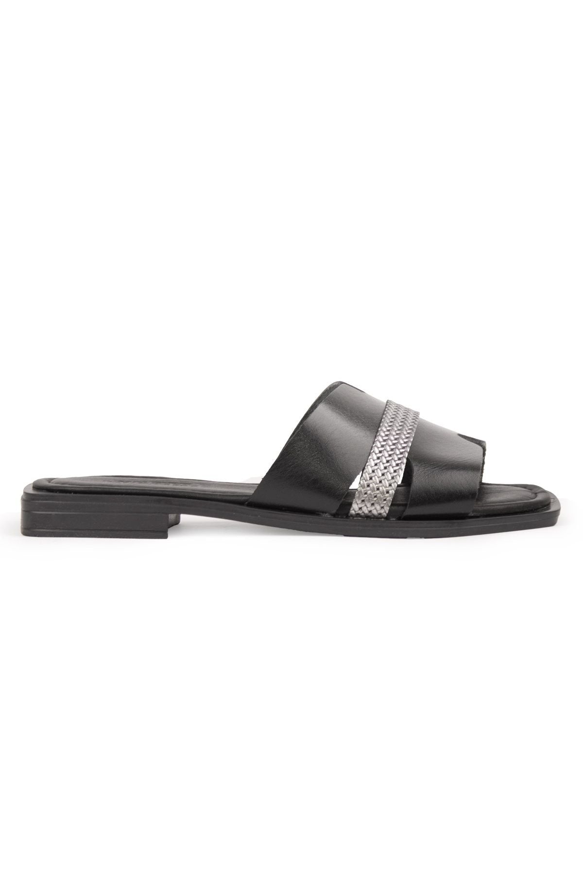 Pegia Genuine Leather Women's Slippers DG6059  - Black