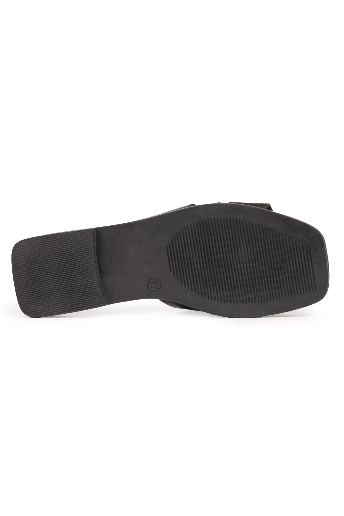 Pegia Genuine Leather Women's Slippers DG6059  - Black