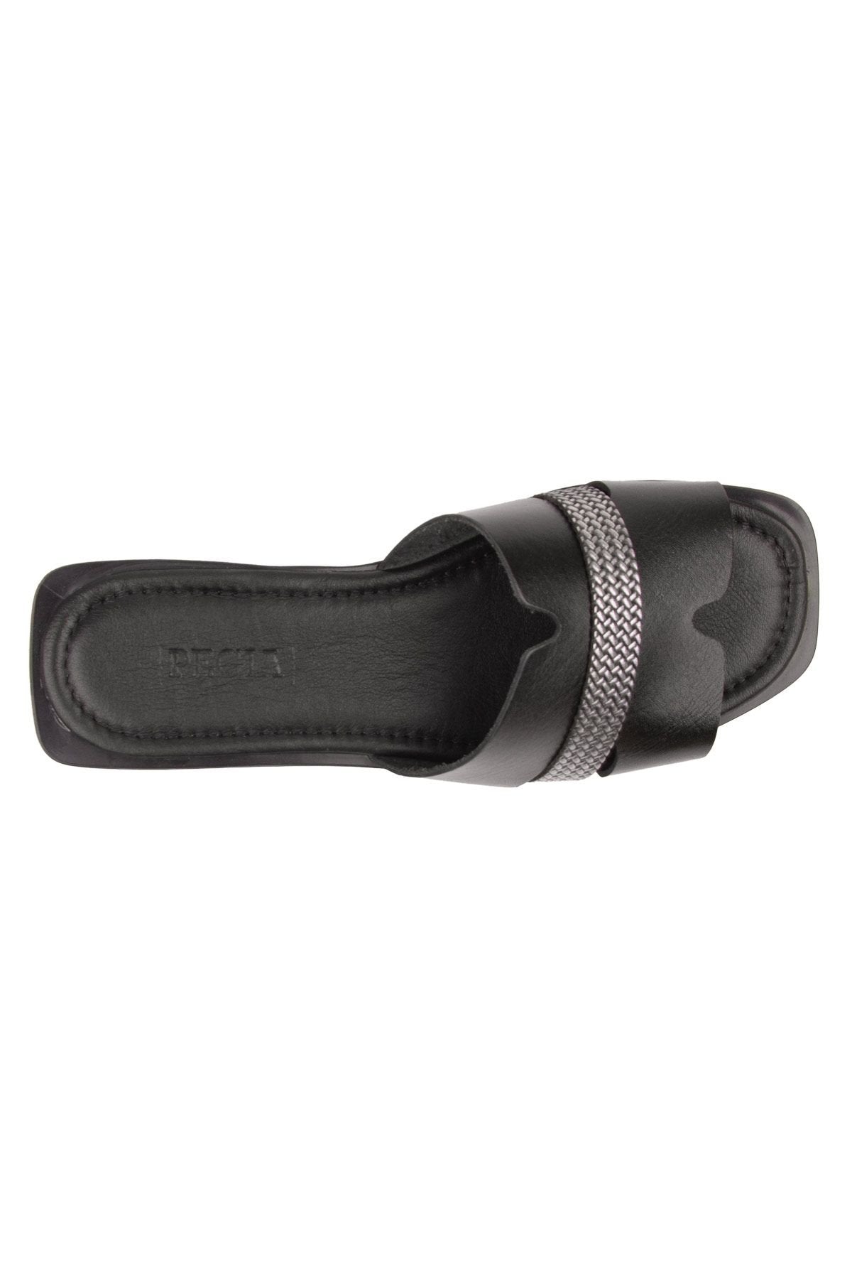 Pegia Genuine Leather Women's Slippers DG6059  - Black