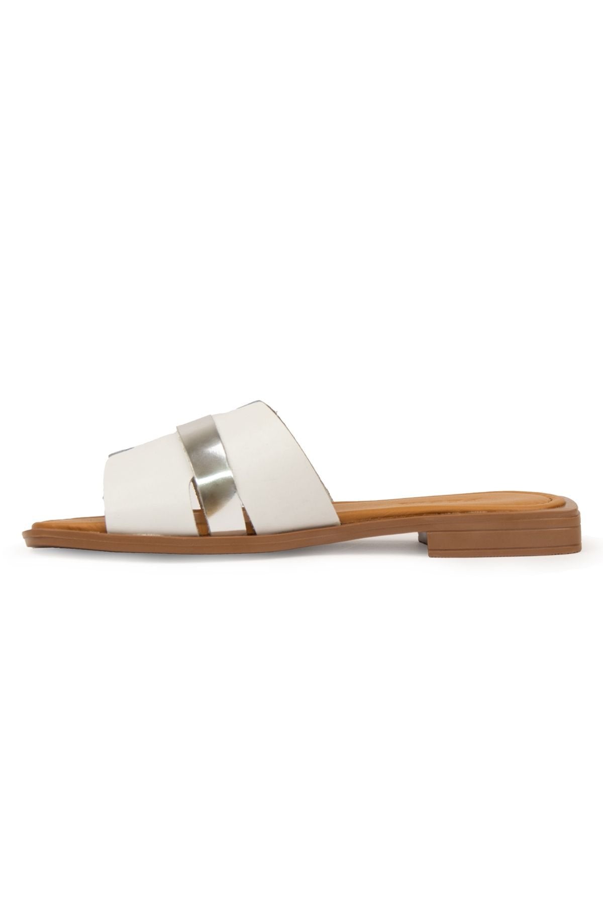 Pegia Genuine Leather Women's Slippers DG6059  - White
