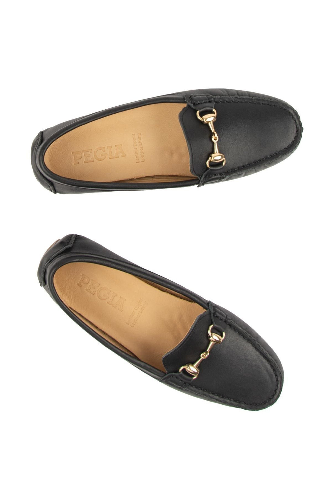 Pegia Leather Women's Buckled Loafers 700913  - Black