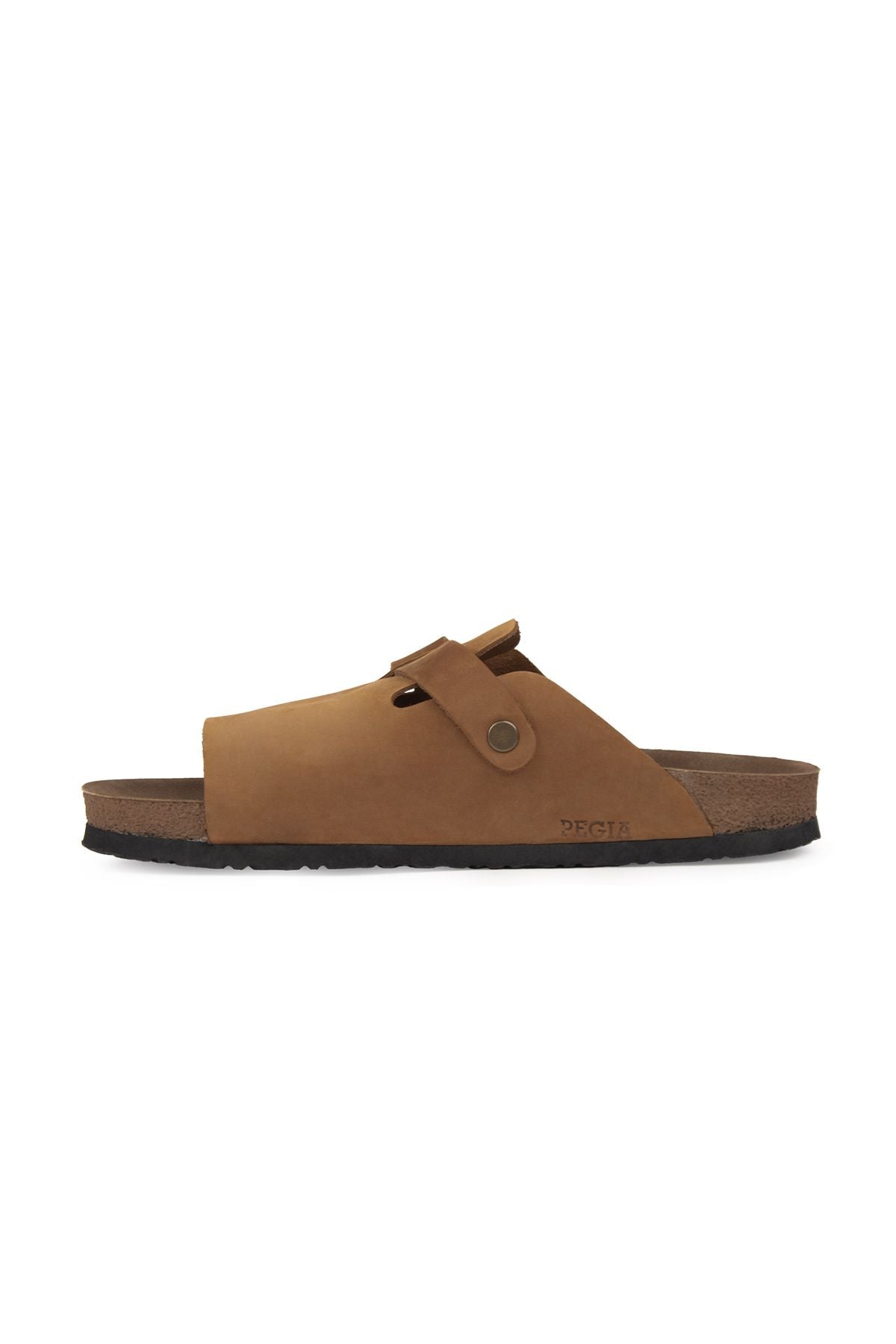 Pegia Women's Leather Buckled Slippers 215546  - Chestnut