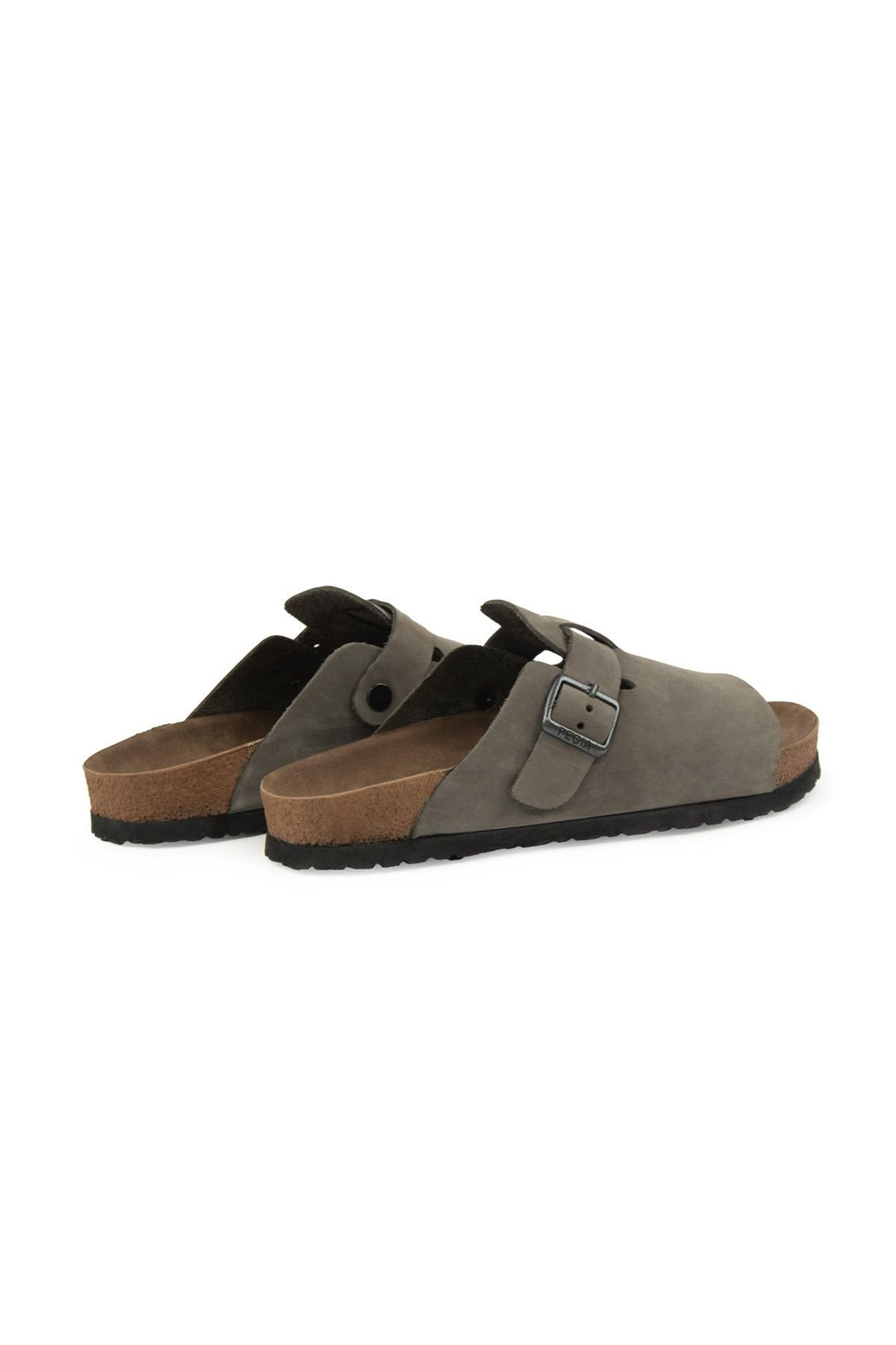 Pegia Women's Leather Buckled Slippers 215546  - Grey