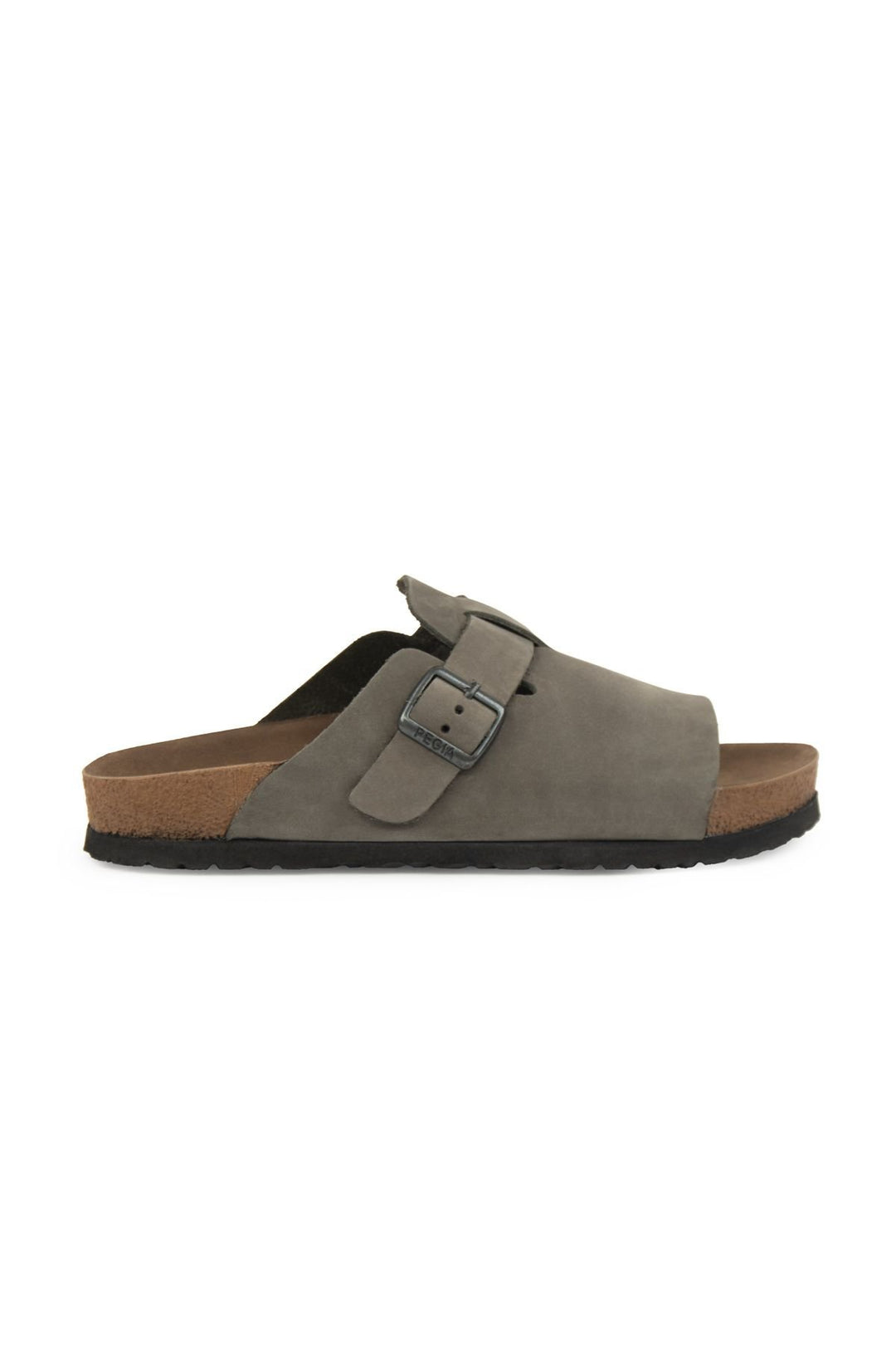 Pegia Women's Leather Buckled Slippers 215546  - Grey