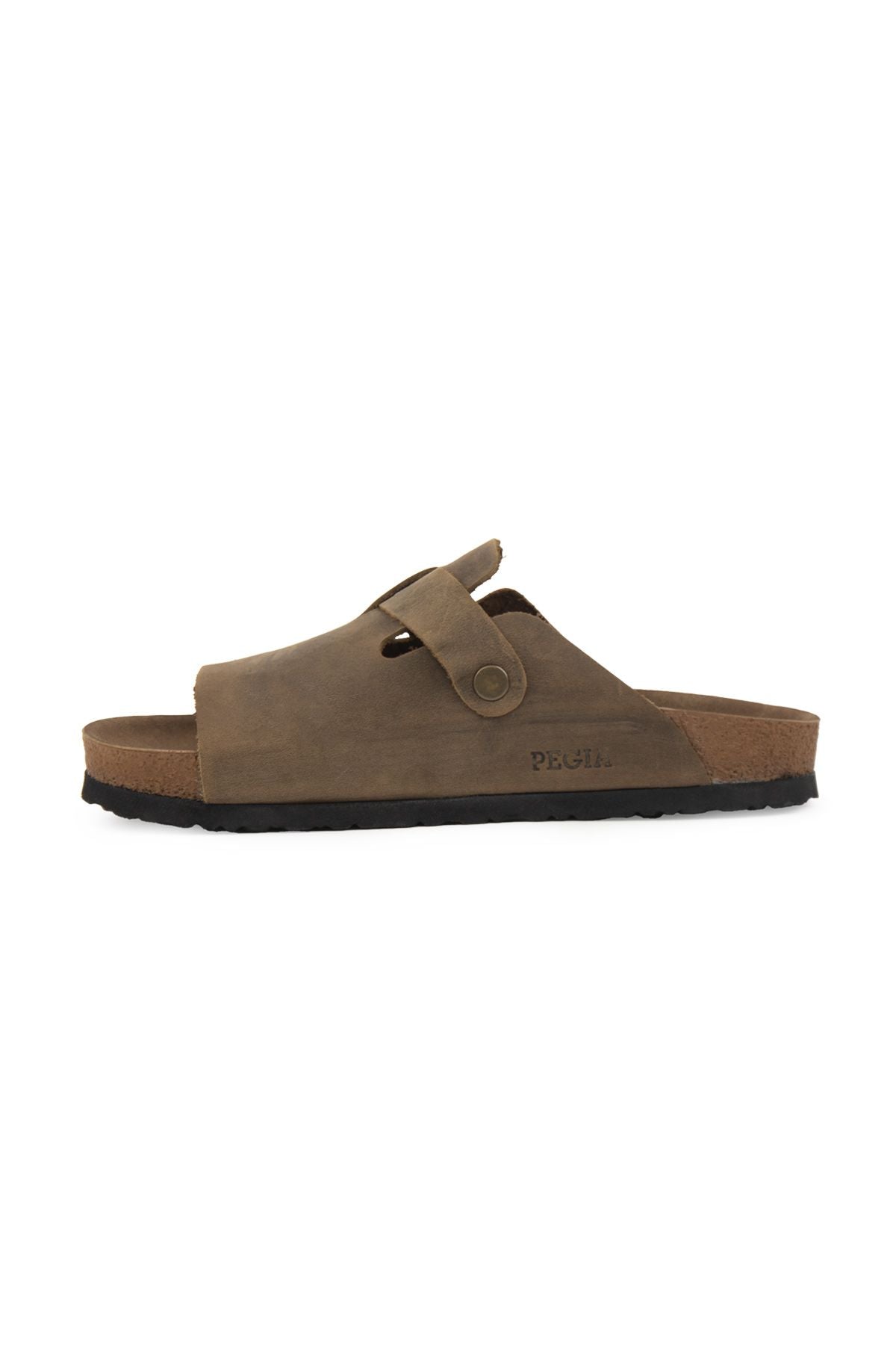 Pegia Women's Leather Buckled Slippers 215546  - Stone
