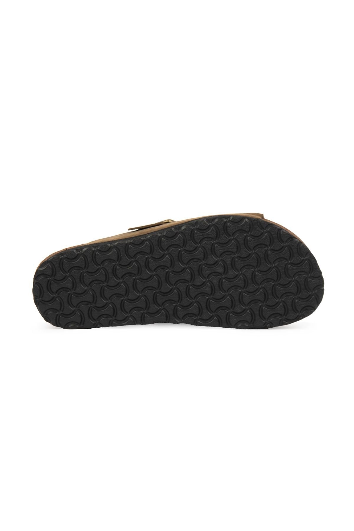 Pegia Women's Leather Buckled Slippers 215546  - Stone