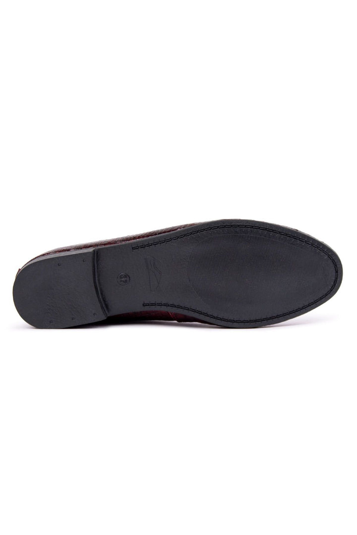 Pegia Genuine Leather Classic Flats DG6050  - Burgundy