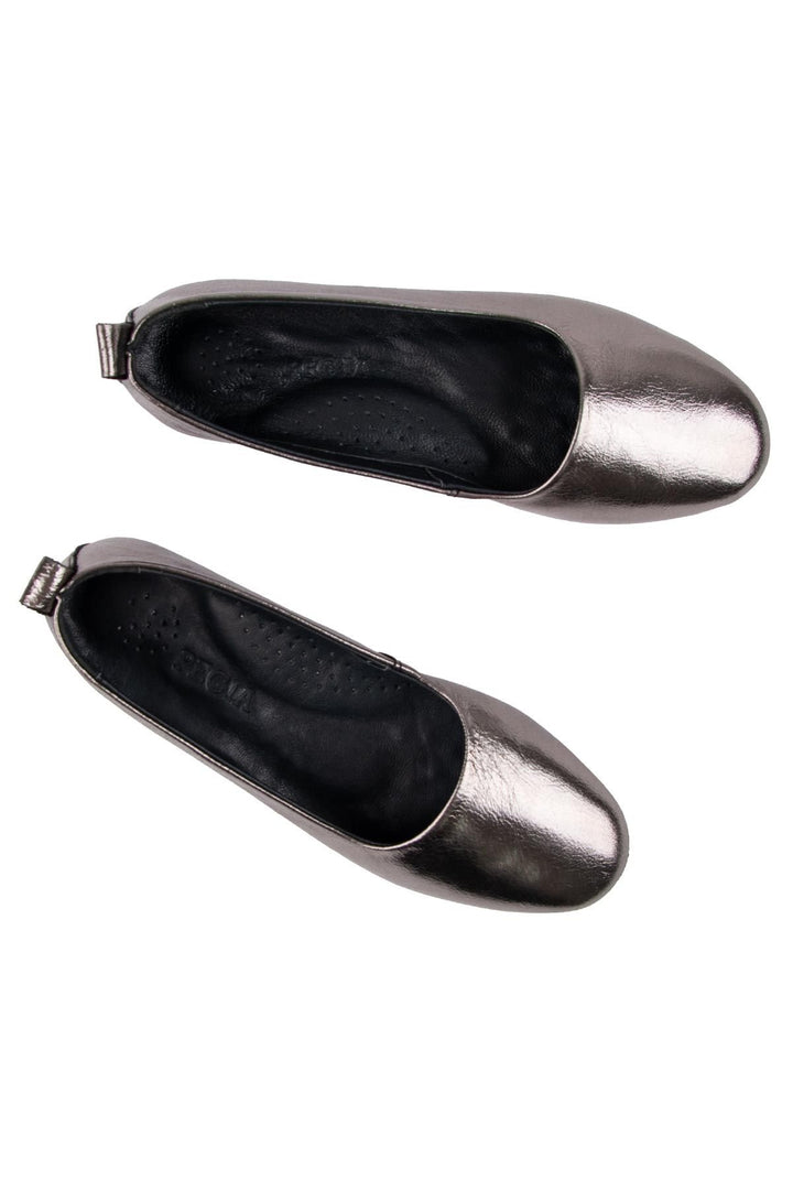 Pegia Genuine Leather Classic Flats DG6050  - Platinum