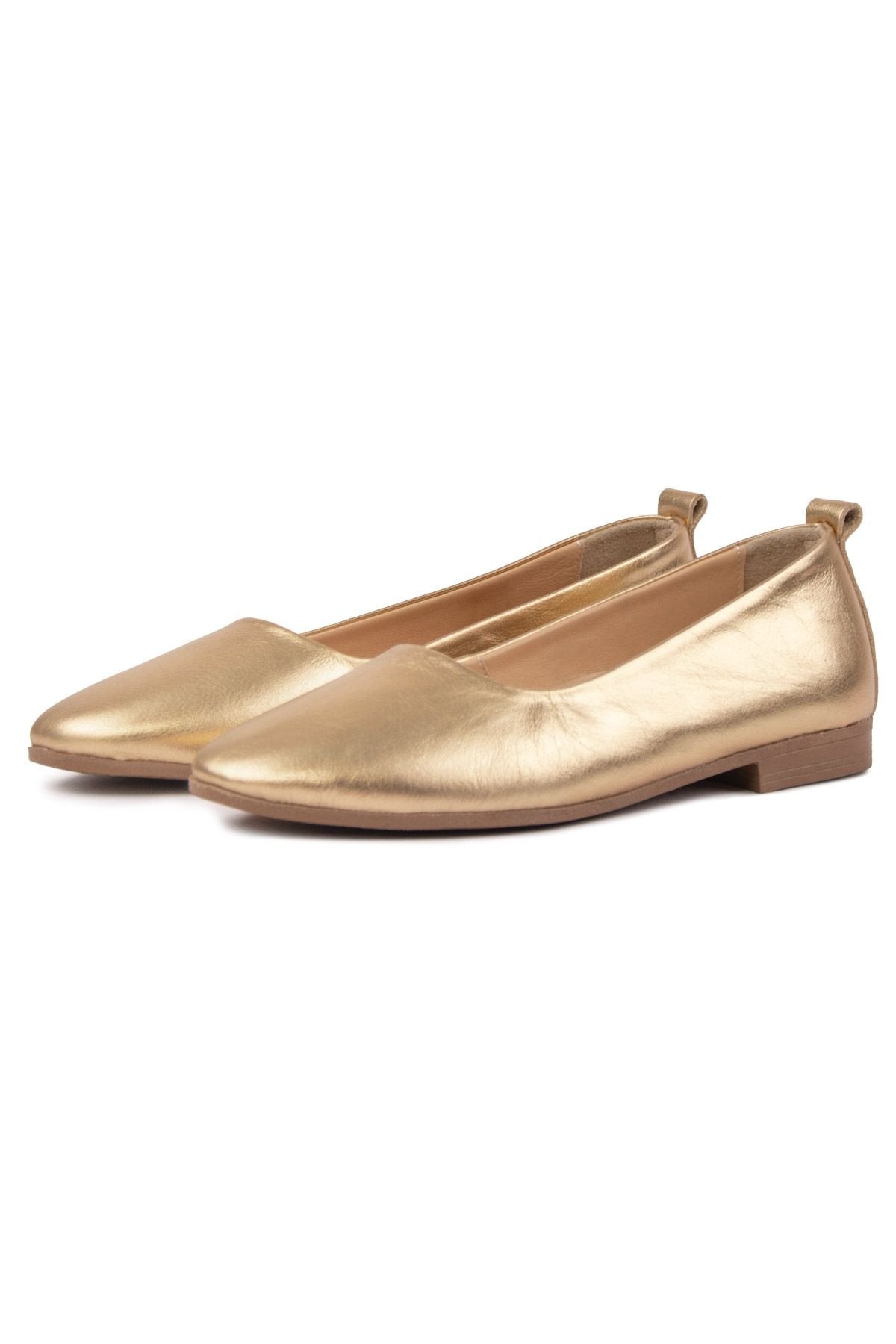 Pegia Genuine Leather Classic Flats DG6050  - Gold
