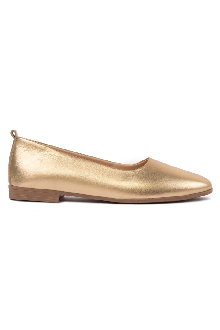 Pegia Genuine Leather Classic Flats DG6050  - Gold