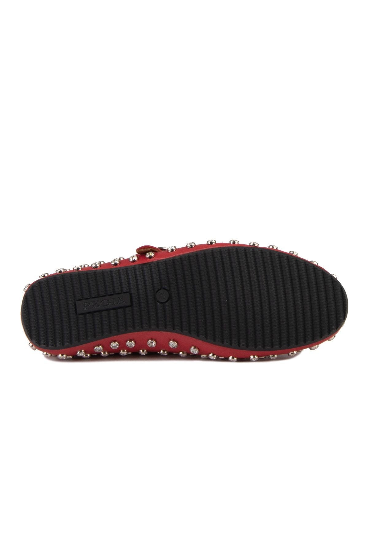 Pegia Women's Leather Ballet Shoes 700955  - Red
