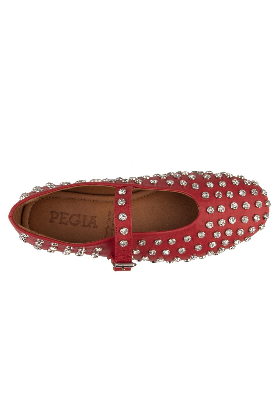 Pegia Women's Leather Ballet Shoes 700955  - Red