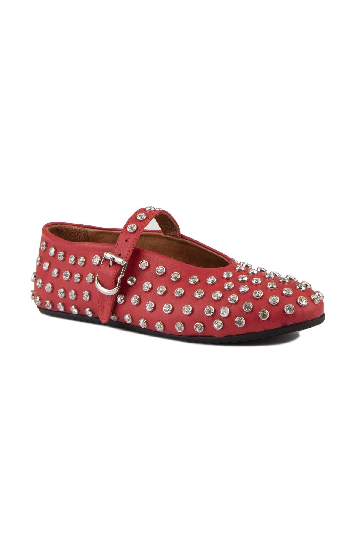 Pegia Women's Leather Ballet Shoes 700955  - Red