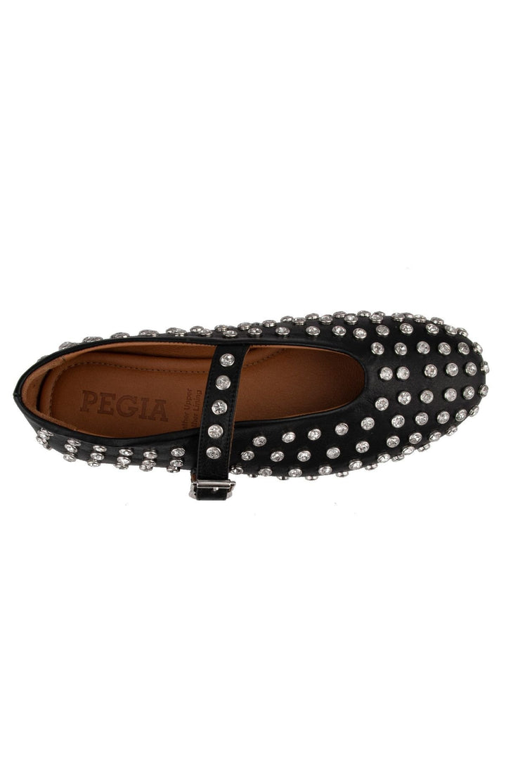 Pegia Women's Leather Ballet Shoes 700955  - Black