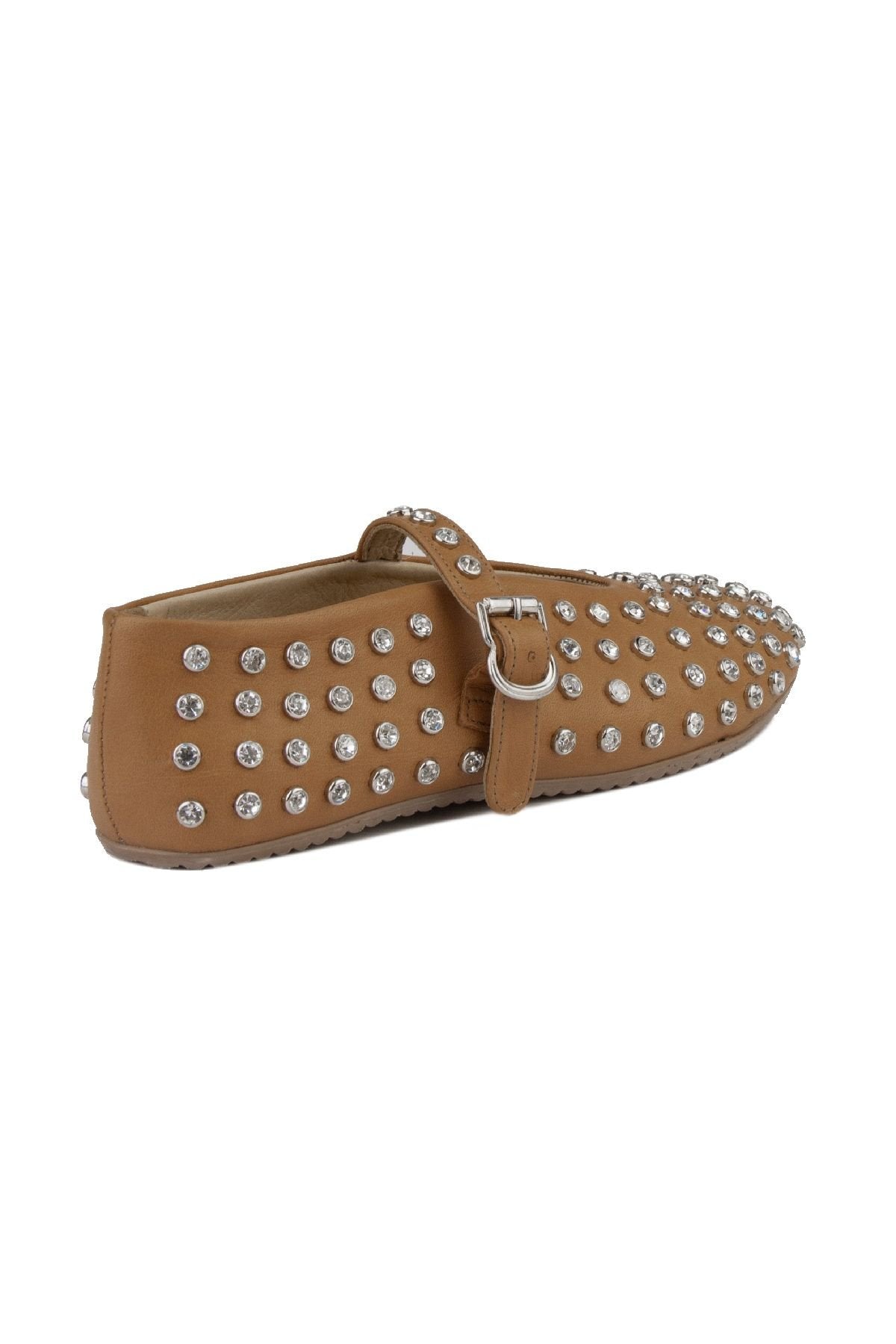 Pegia Women's Leather Ballet Shoes 700955  - Chestnut