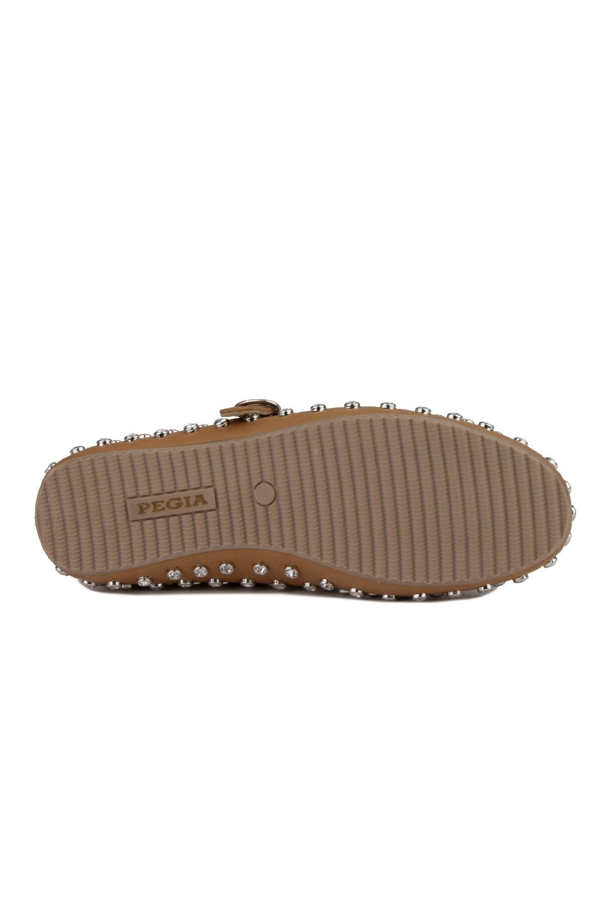 Pegia Women's Leather Ballet Shoes 700955  - Chestnut