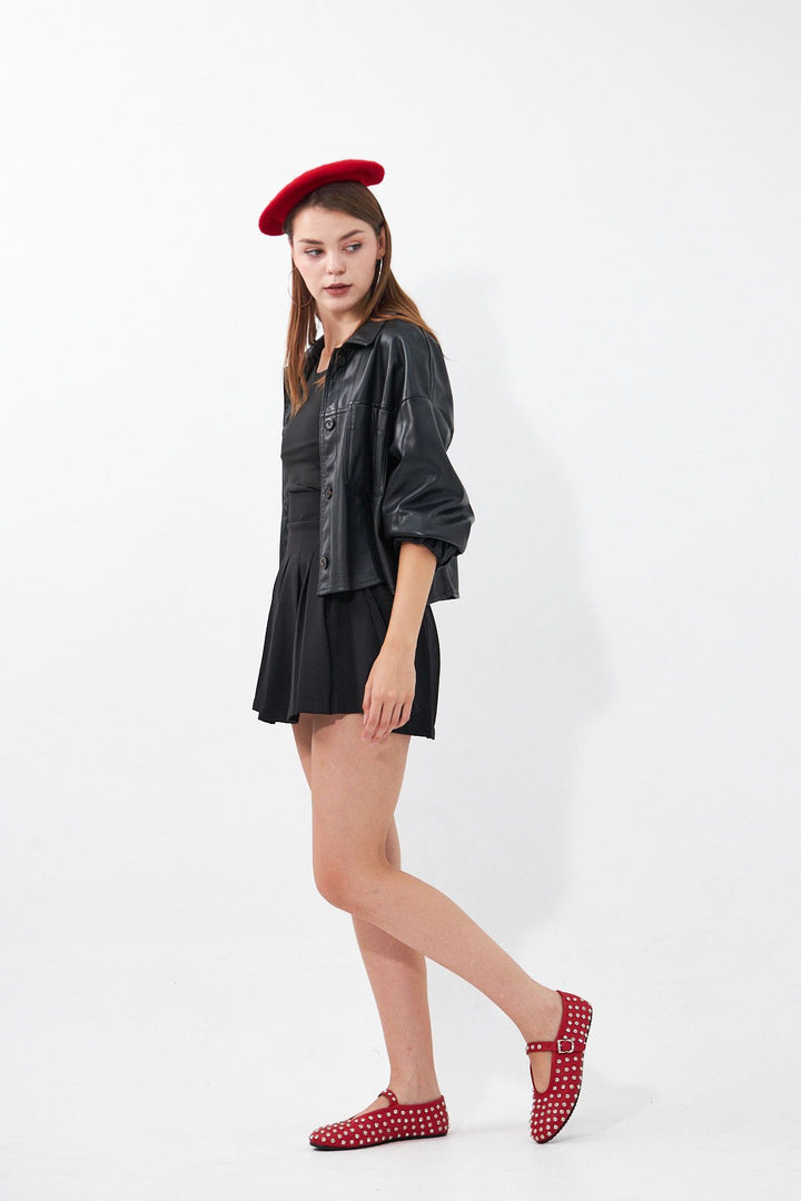 Pegia Women's Leather Ballet Shoes 700955  - Red