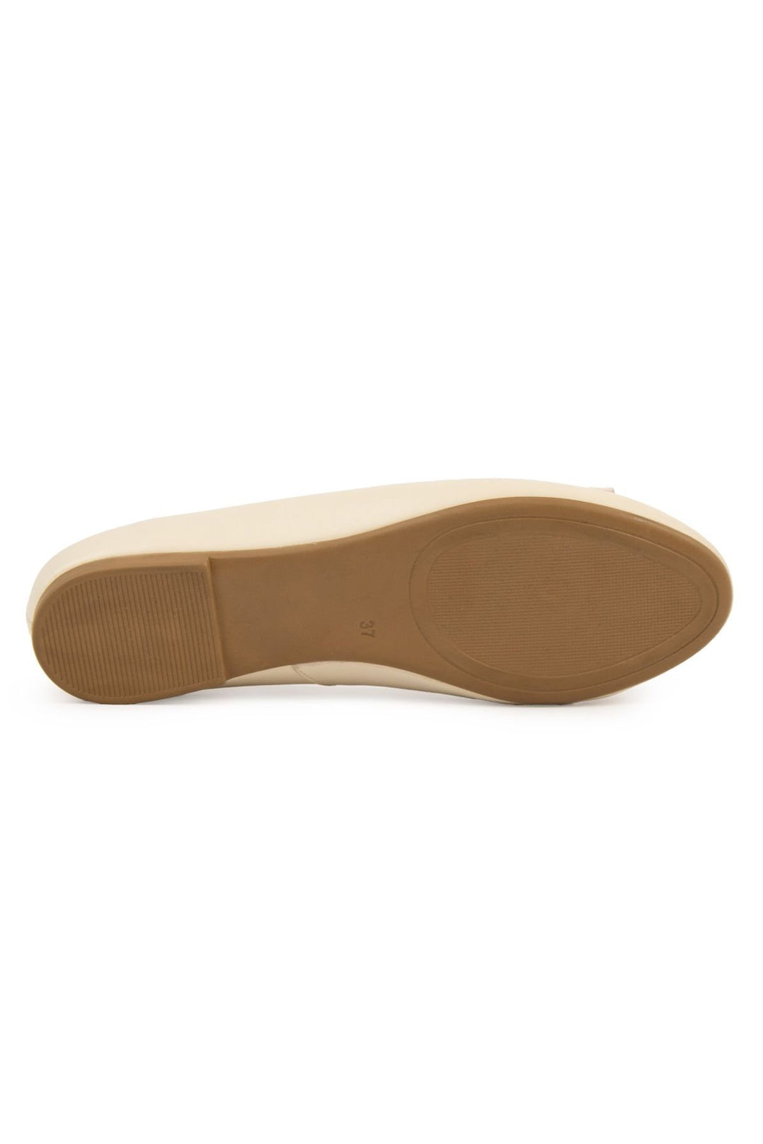 Pegia Genuine Leather Buckled Flats DG6048  - Beige